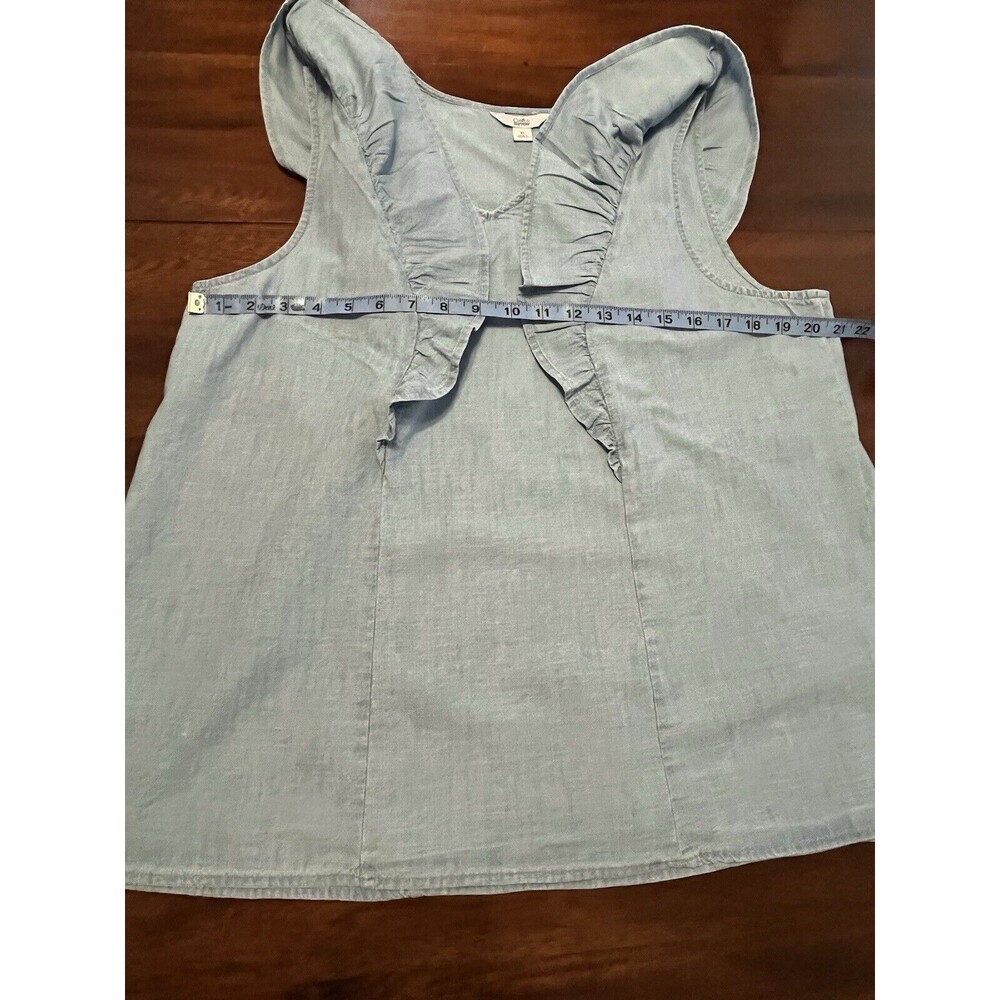 Croft & Barrow XL Chambray Ruffle Top - Picture 8 of 9